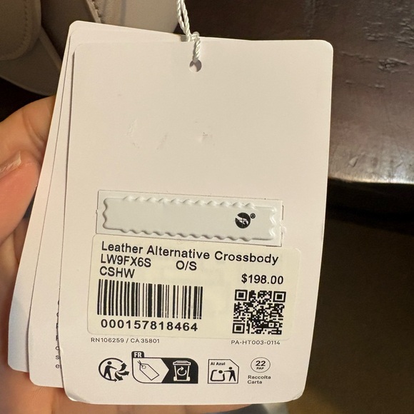 NWT: Lululemon Athletica Leather Alternative Crossbody Bag - color Cashew - Picture 4 of 7